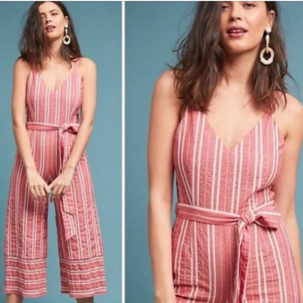 ETT:TWA X Anthropologie Robin Striped‎ Cropped Jumpsuit